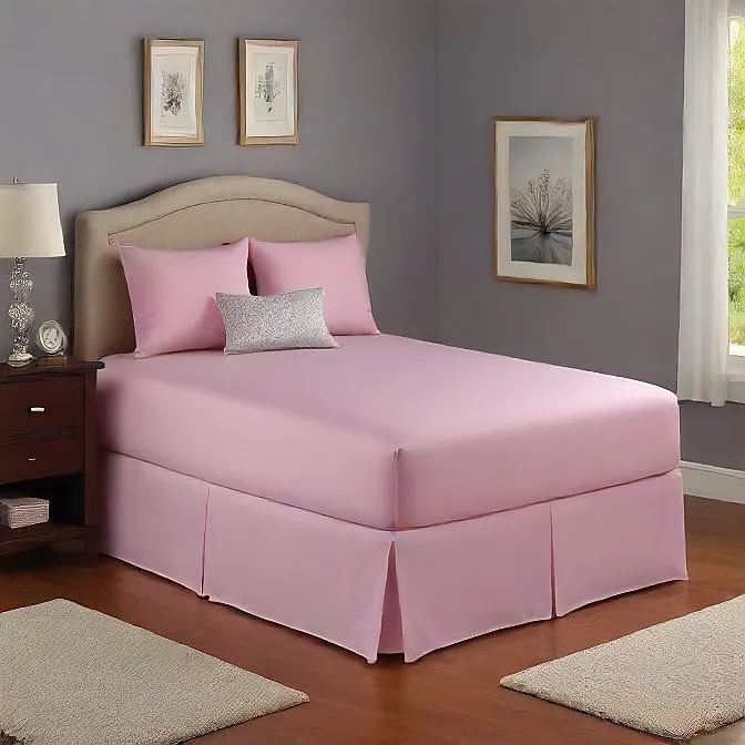 13 Inch Drop Bed Skirt Baby Pink