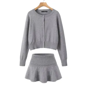 A&A Siena Knitted Two Piece Cardigan and Skirt Set