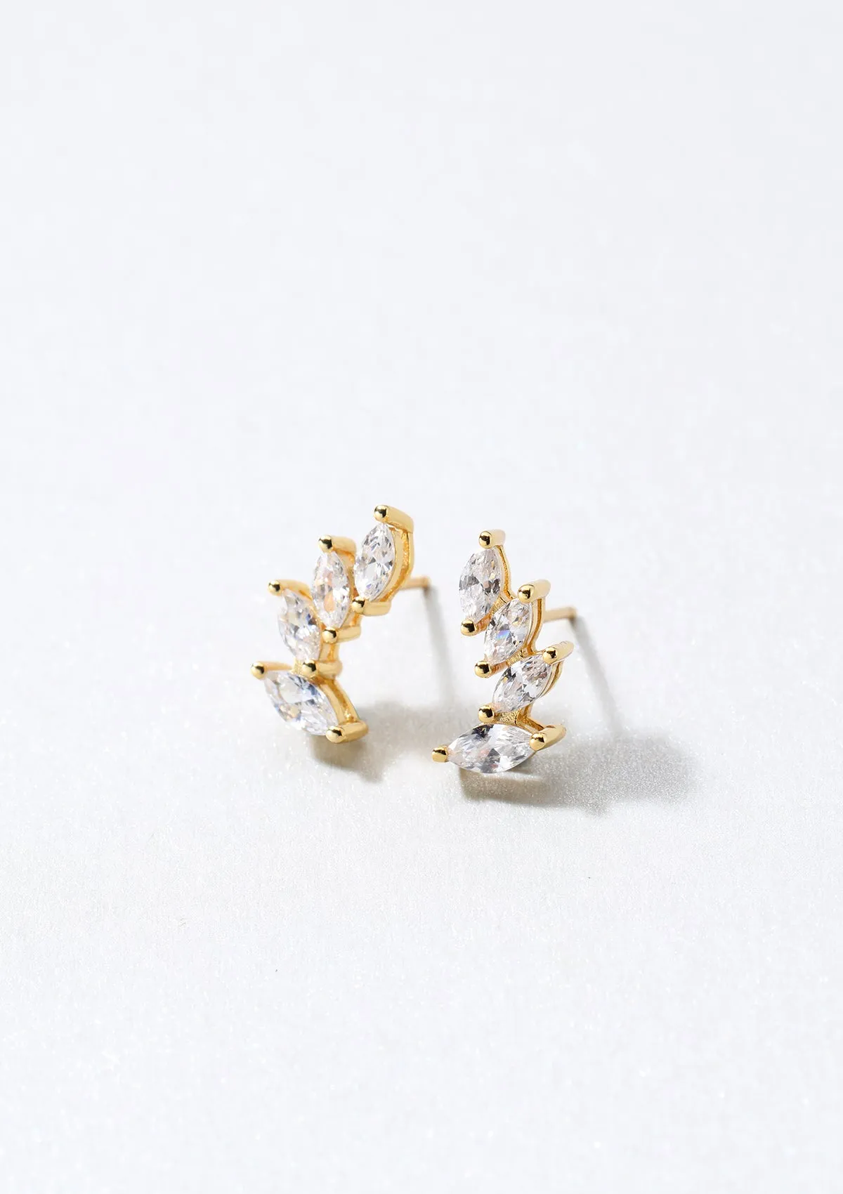 Arch Stud Earrings Sterling Silver Gold