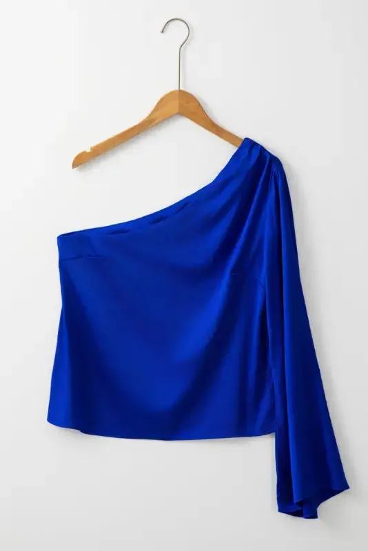 Asymmetric Satin Blouse