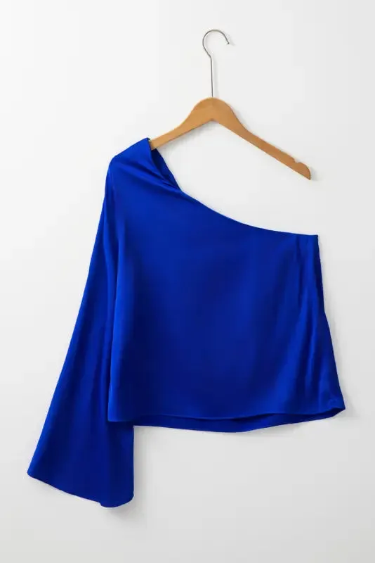 Asymmetric Satin Blouse