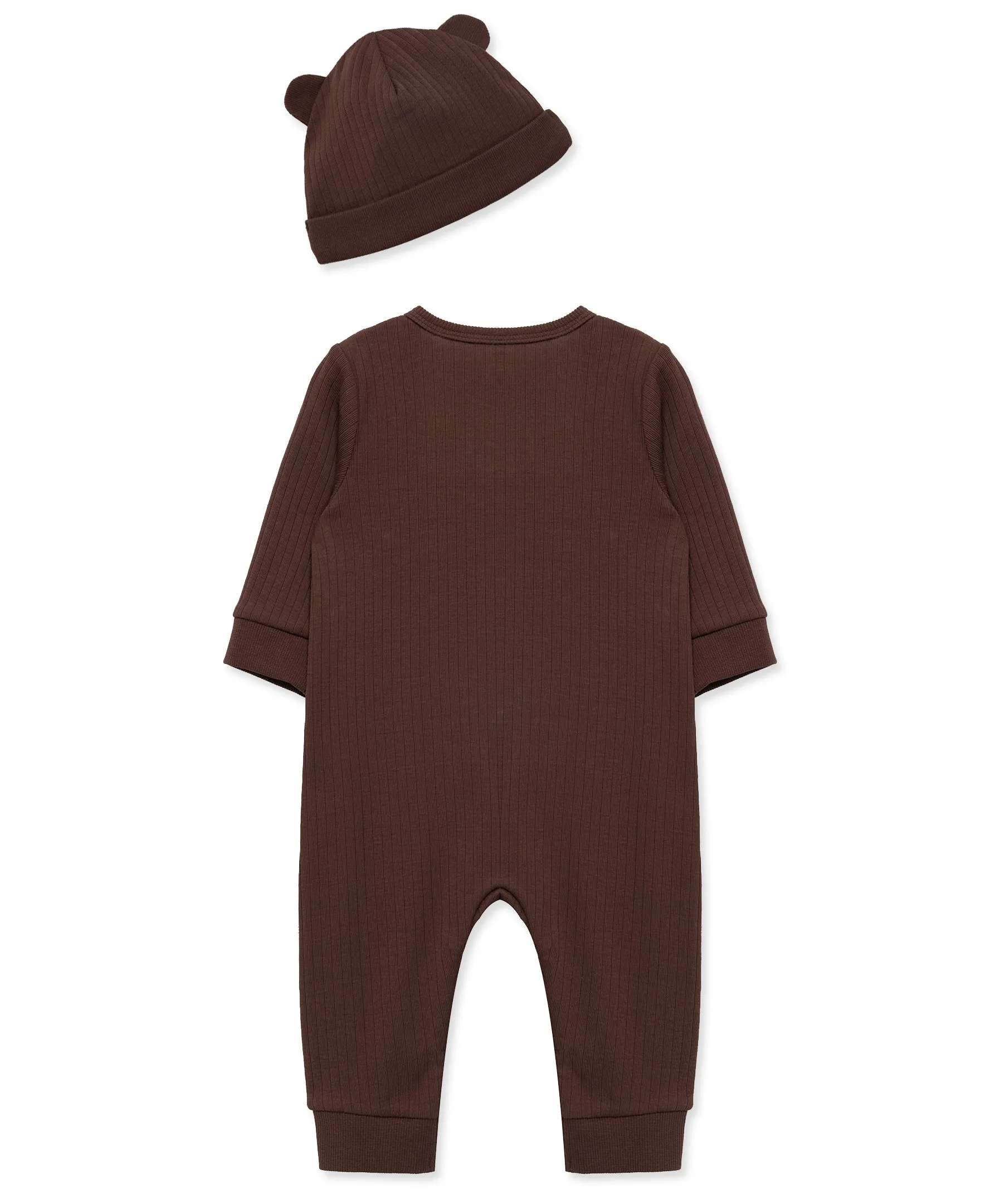 Chestnut Ribbed Coverall Set