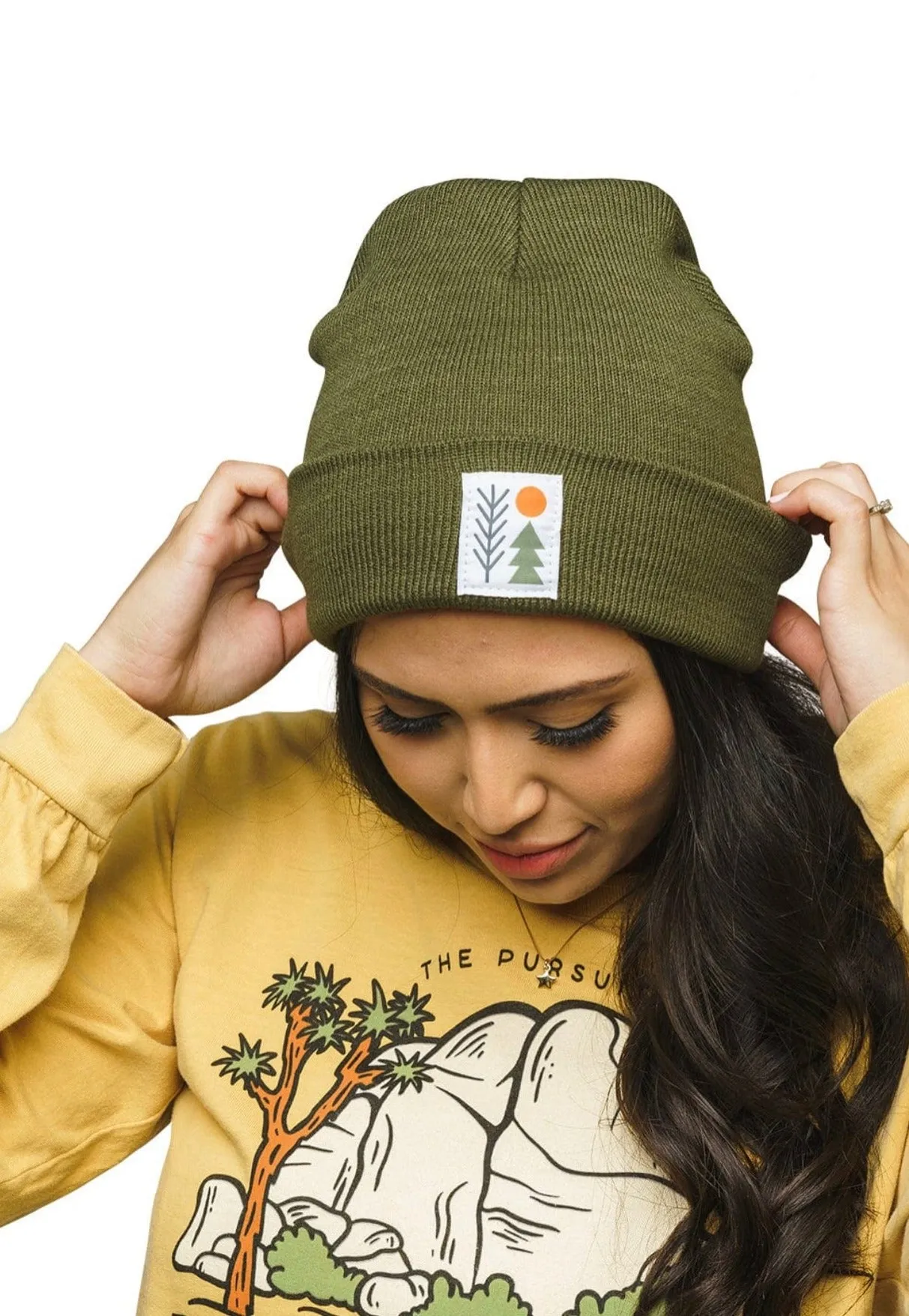 Classic Knit Cuffed Beanie- Olive