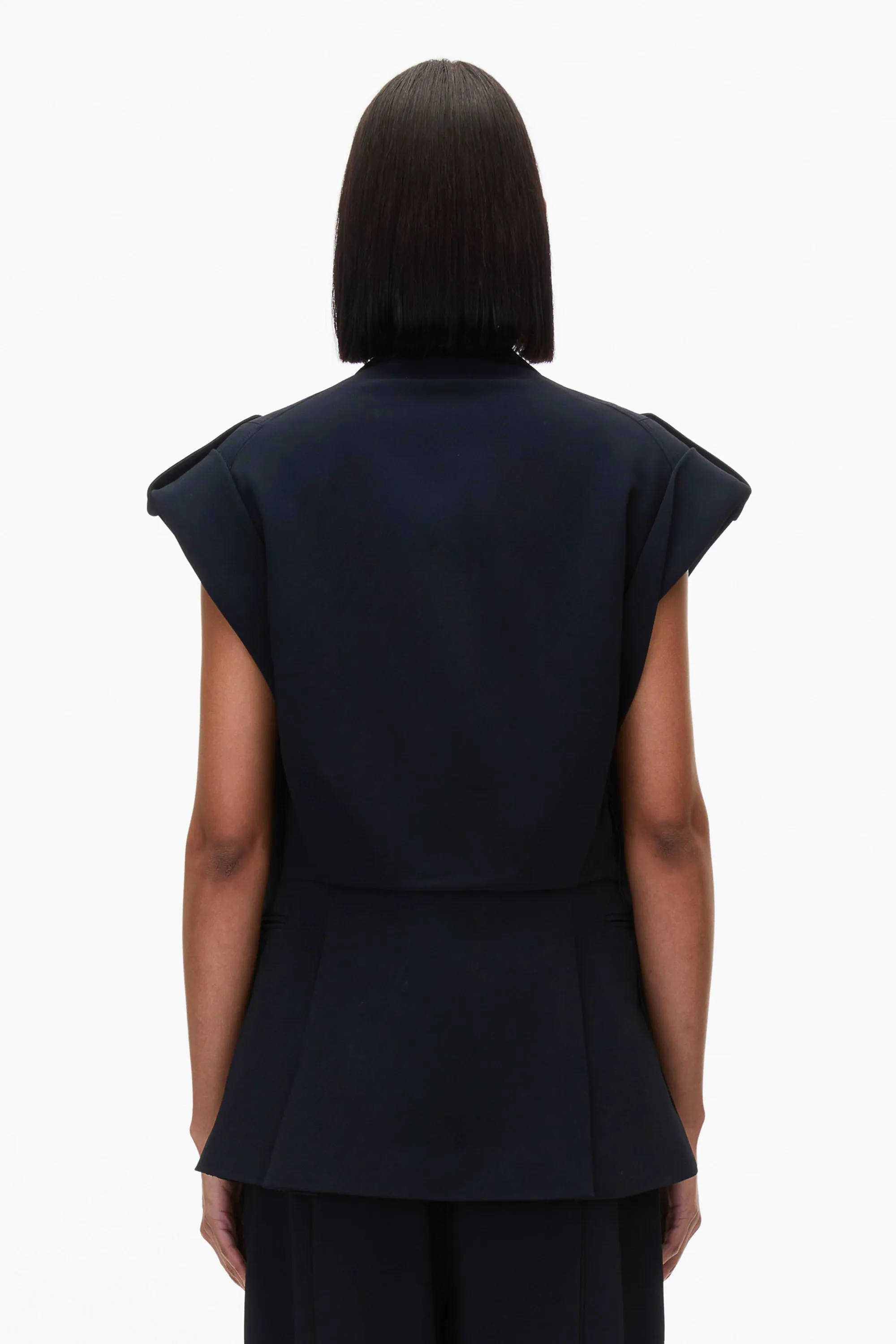 Cocoon Tailored Vest with Rolled Sleeve