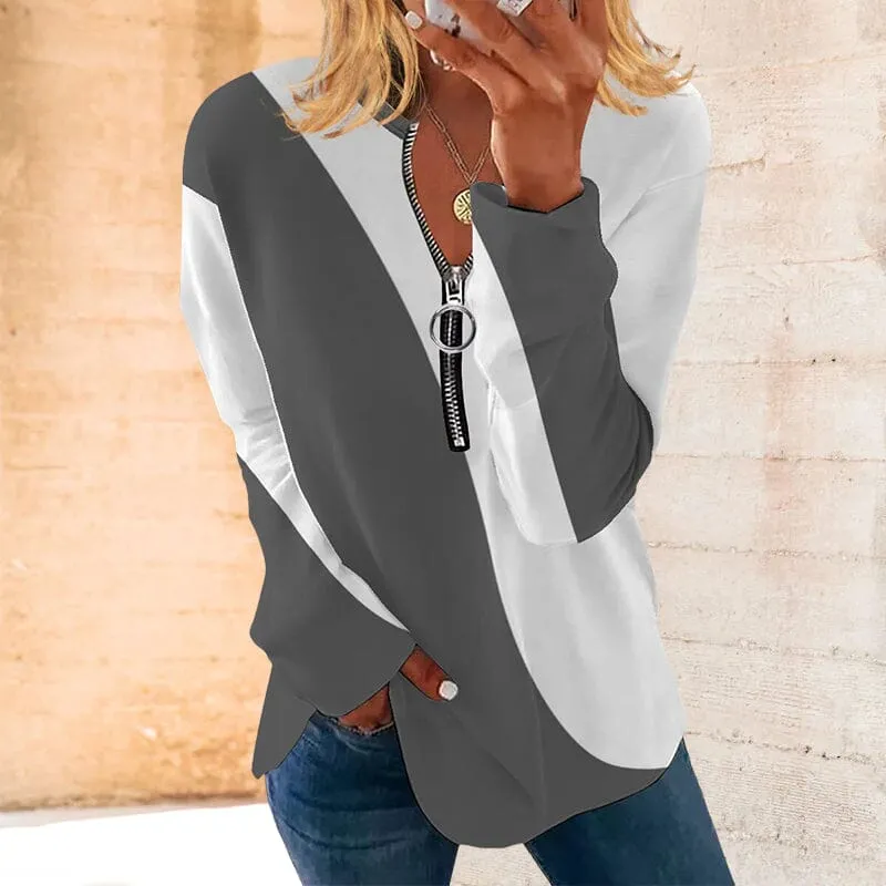 Color-block Long-sleeve T-shirt