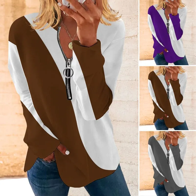 Color-block Long-sleeve T-shirt