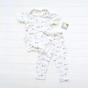 Cotton Stretch Onesie & Leggings Set - Baby Animals Print