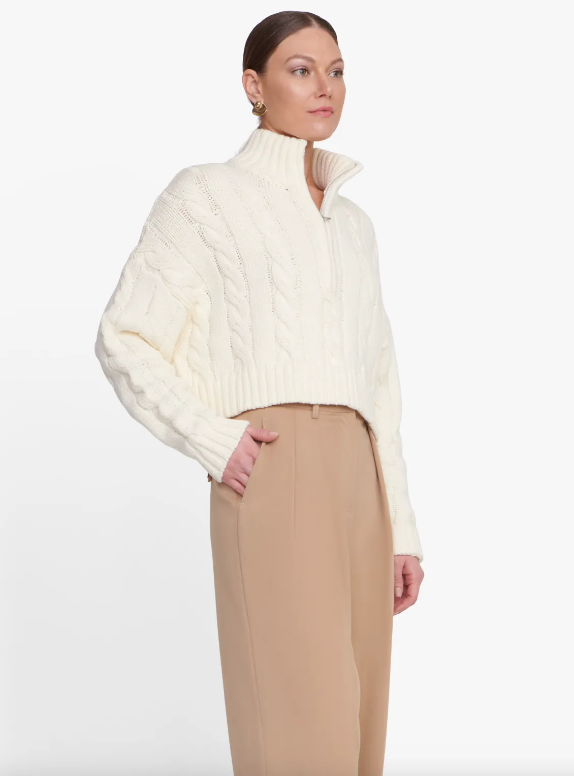 Cropped Hampton Sweater - Ivory