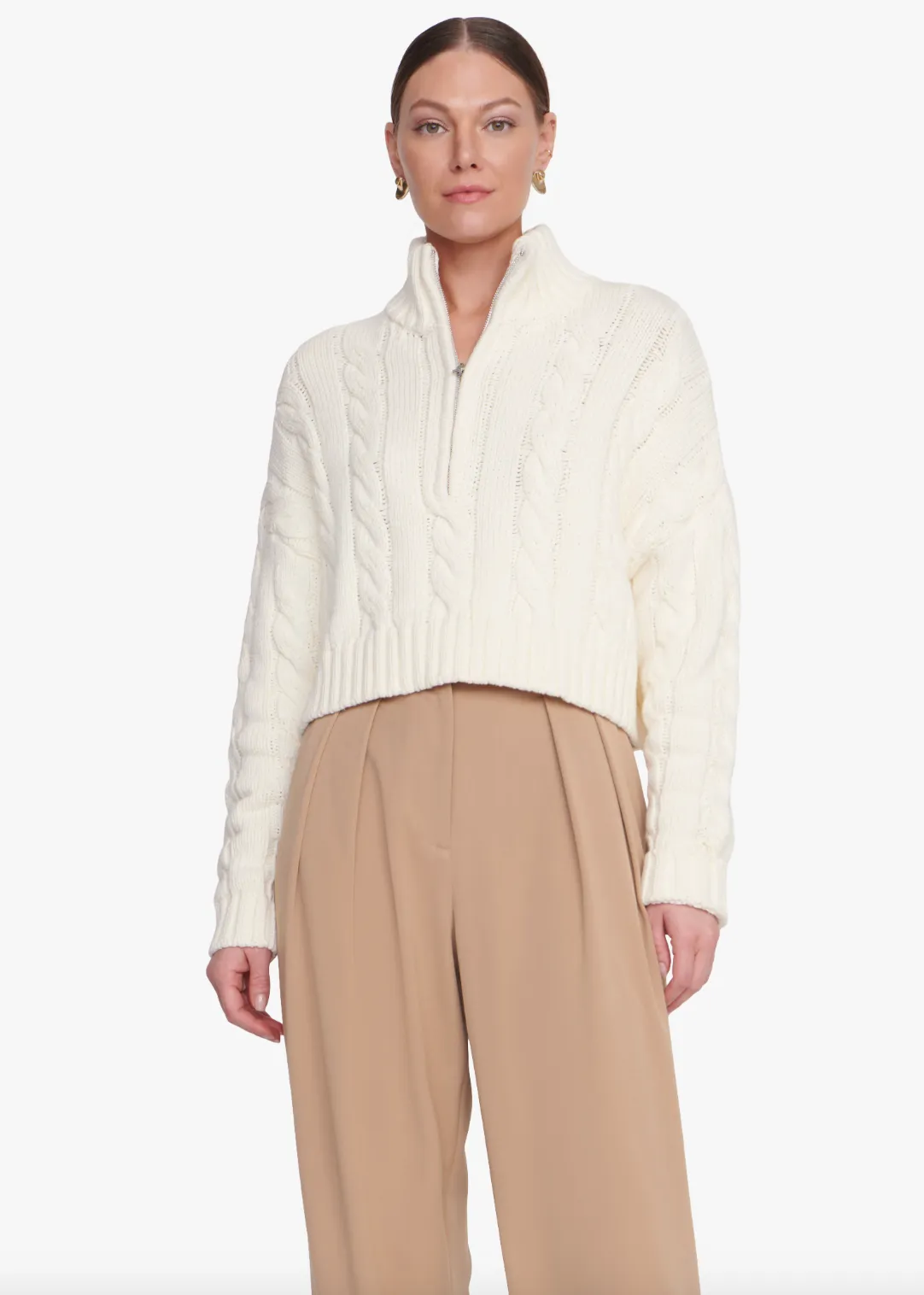 Cropped Hampton Sweater - Ivory