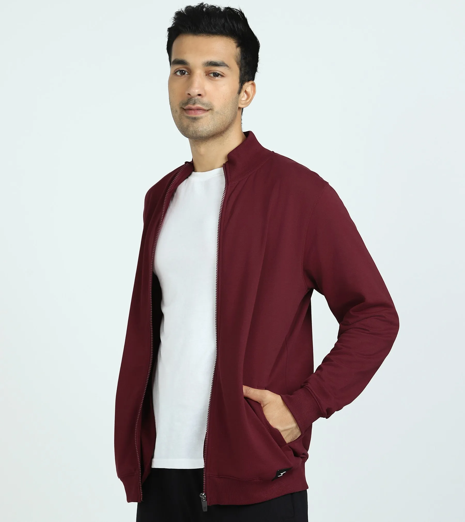 Cruze French Terry Cotton Zip Ups Auburn Red