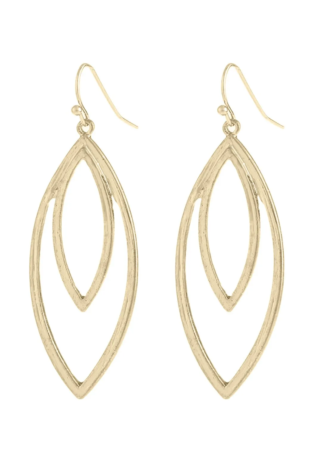 Double Open Marquise Dangle Hook Earrings