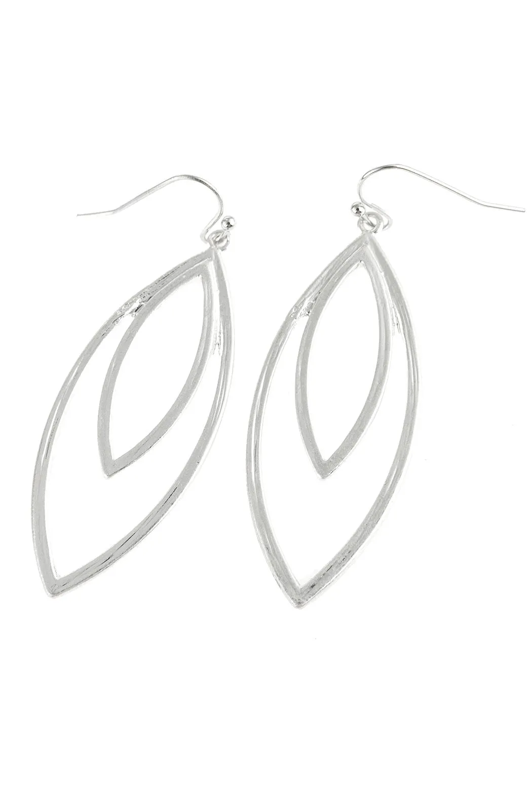 Double Open Marquise Dangle Hook Earrings