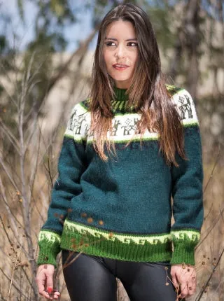 Fair Isle Sweater for Women | Andean Round Neck Alpaca Sweater