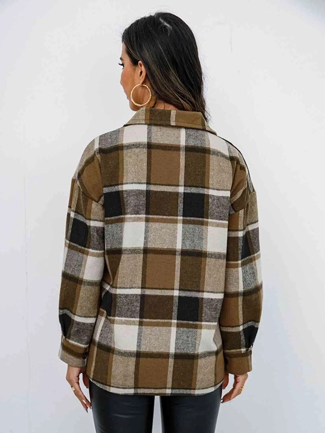 Fall Plaid Button Down Jacket