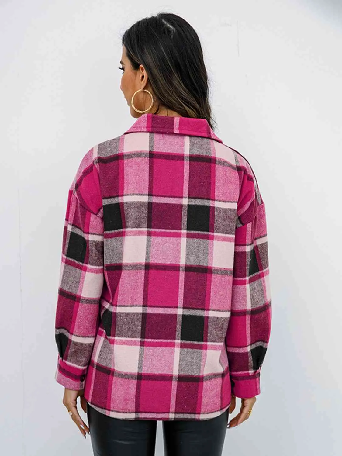 Fall Plaid Button Down Jacket