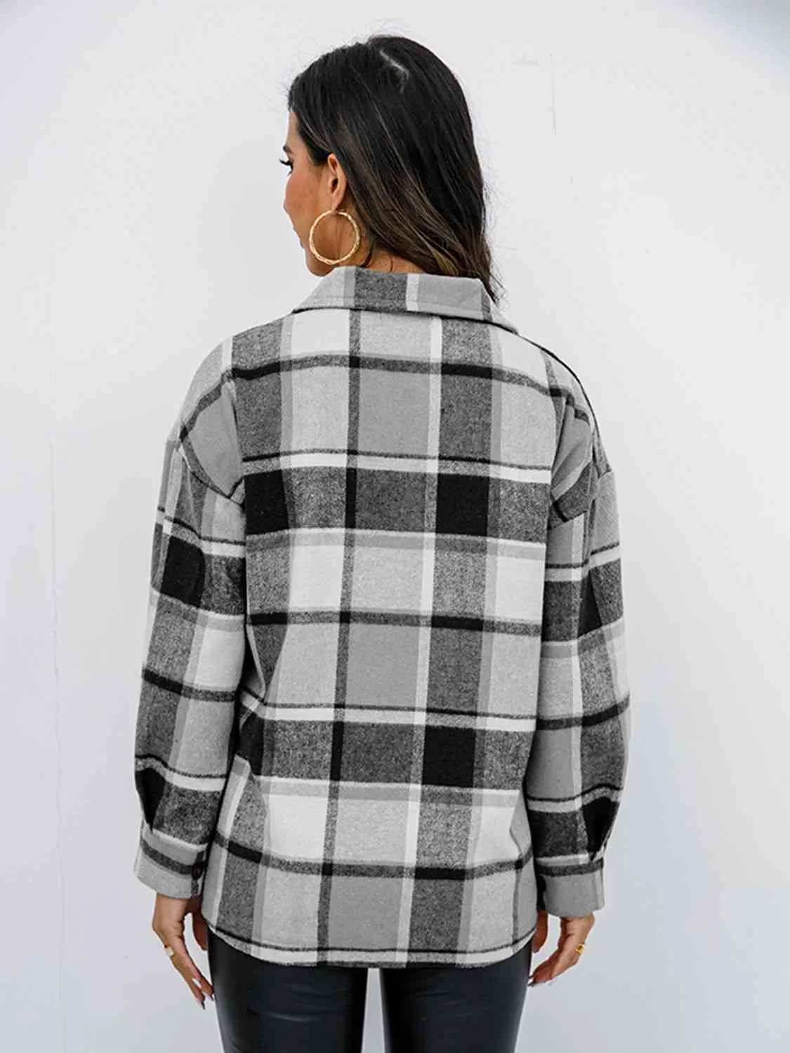 Fall Plaid Button Down Jacket