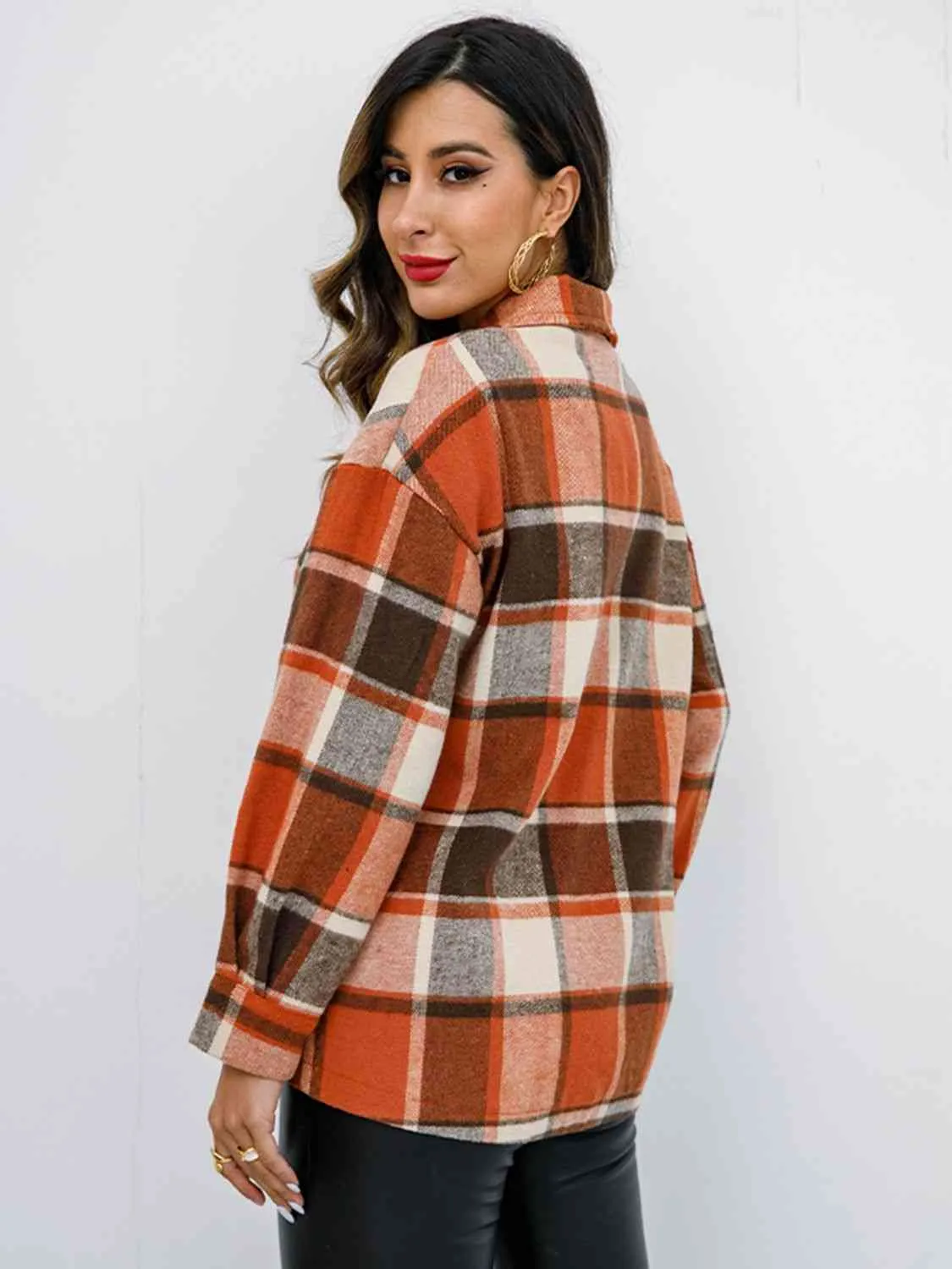 Fall Plaid Button Down Jacket