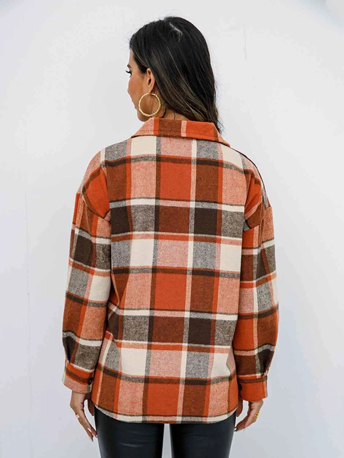 Fall Plaid Button Down Jacket