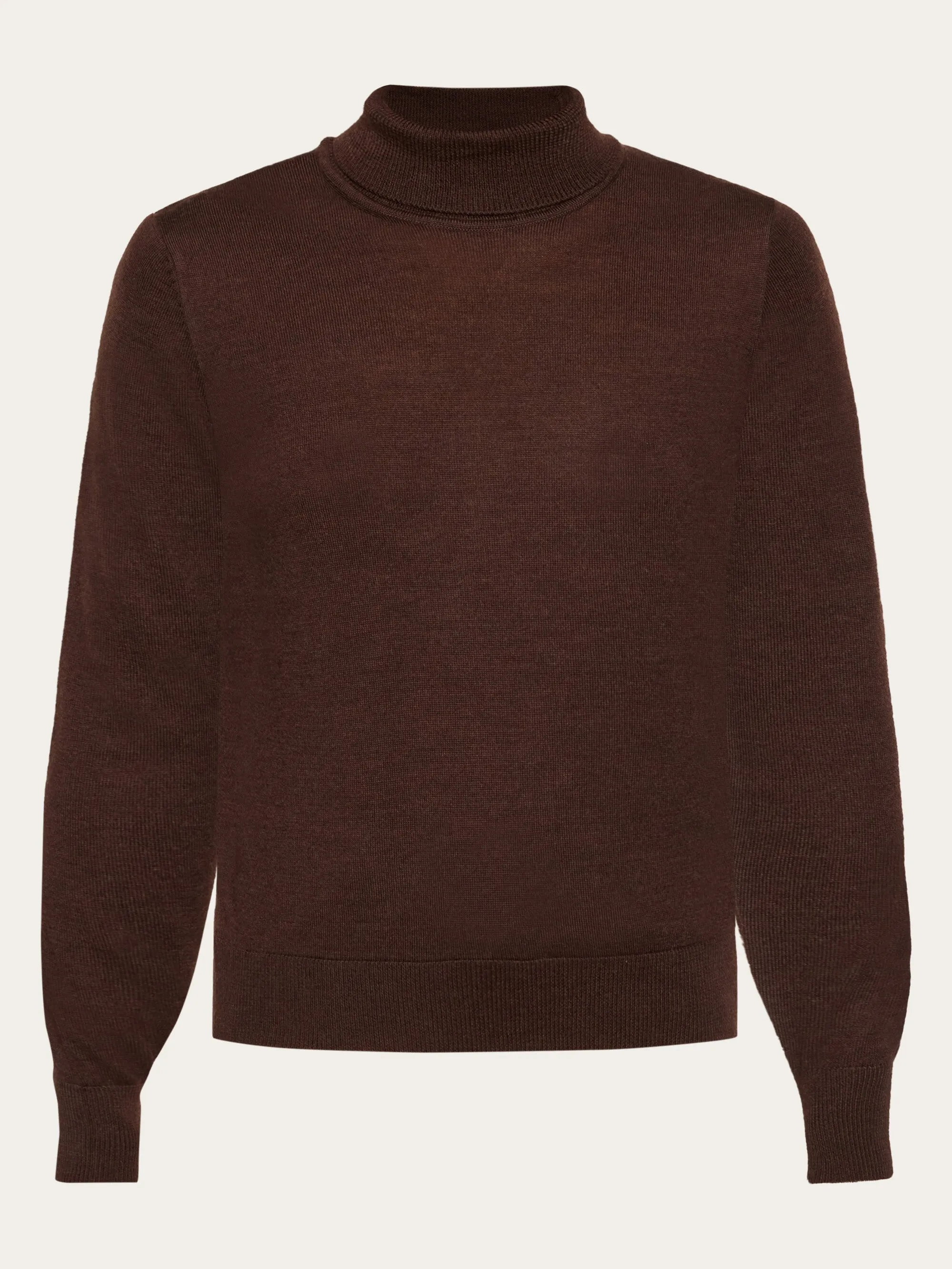 Fine merino roll neck - RWS - Demitasse (brown)