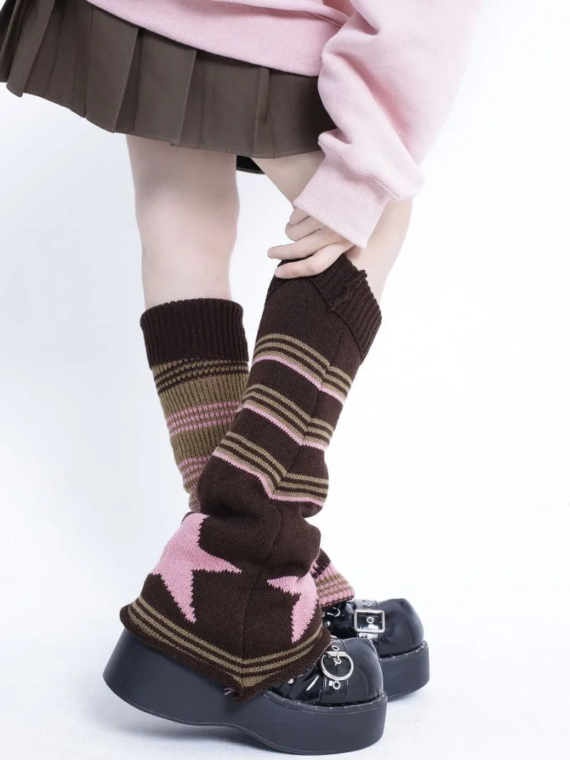 Gyaru Striped Leg Warmers