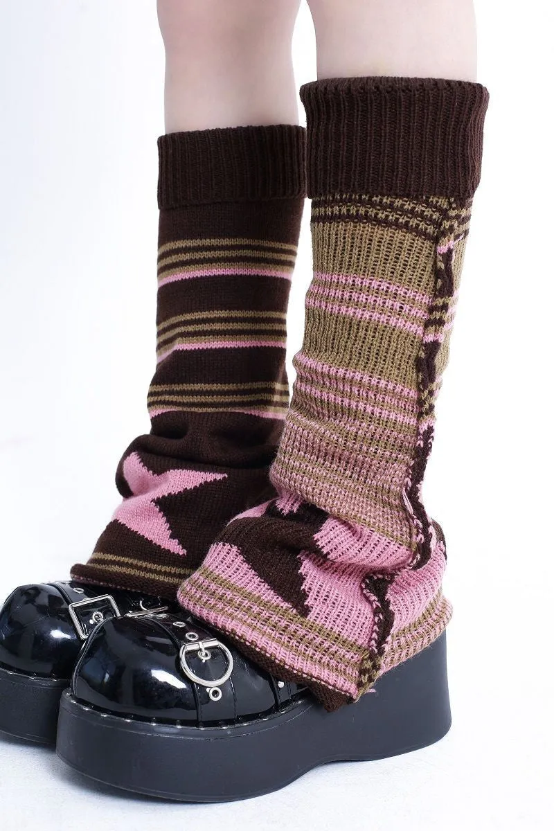 Gyaru Striped Leg Warmers