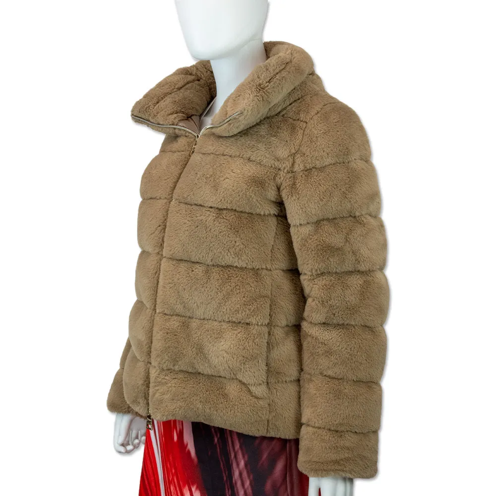 Herno Tan Faux-Fur Teddy Down Jacket