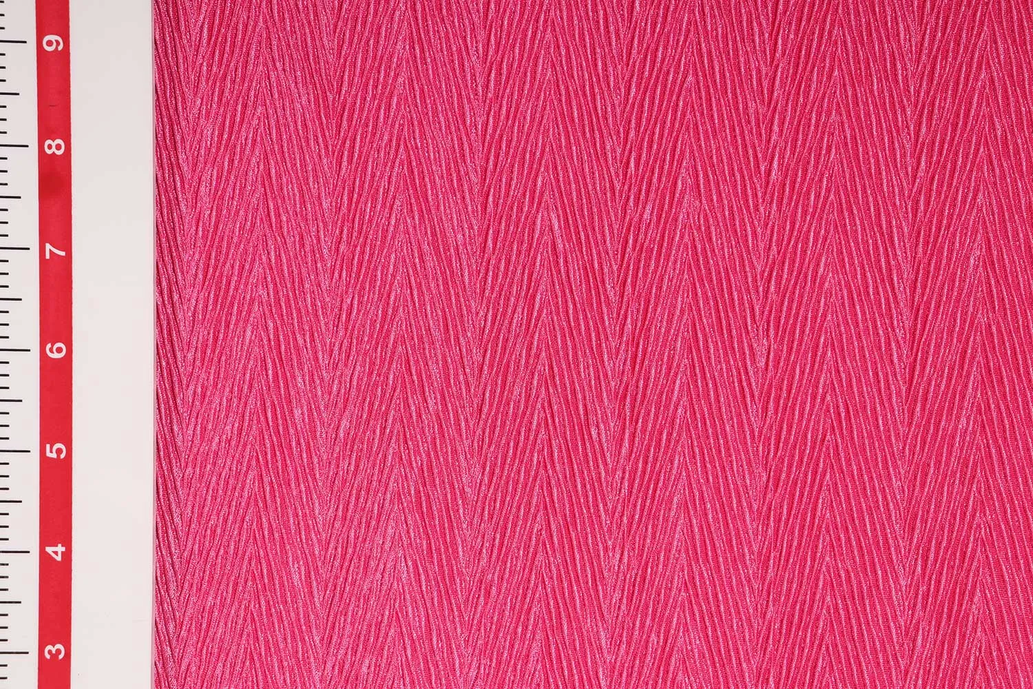 Hot Pink Herringbone Pleated Knit Fabric-2445422 Fabric