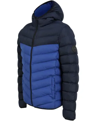 Kanora Colour Block Quilted Puffer Jacket with Hood in Sky Captain Navy - Tokyo Laundry