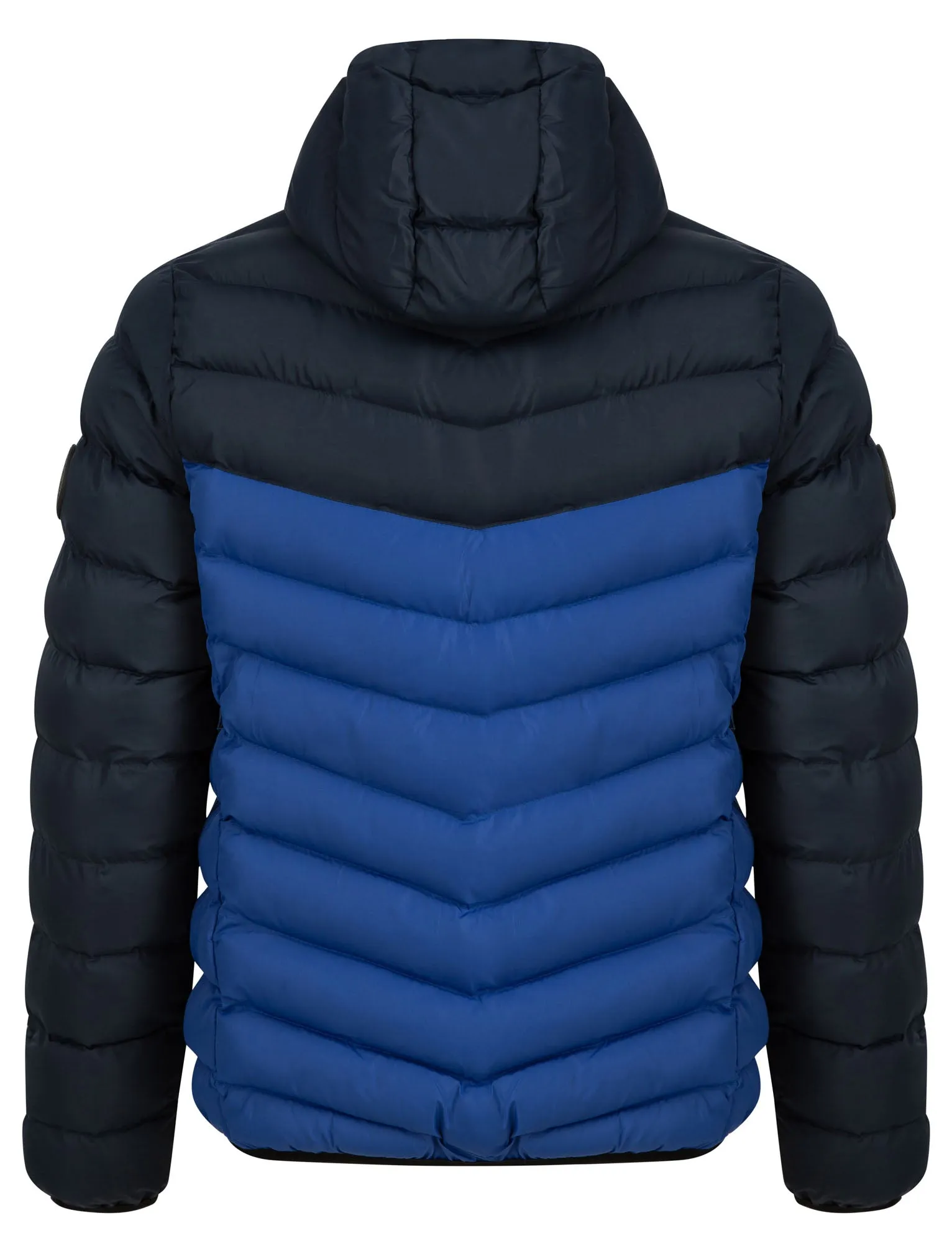 Kanora Colour Block Quilted Puffer Jacket with Hood in Sky Captain Navy - Tokyo Laundry