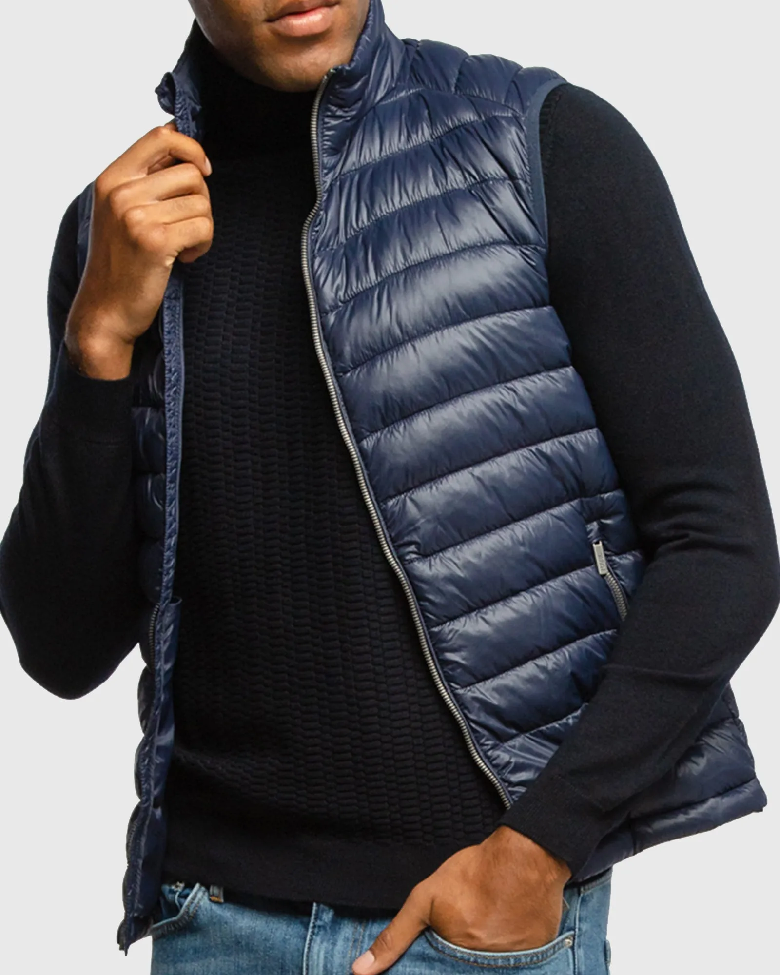 KARL LAGERFELD 505091 NAVY PUFFER VEST