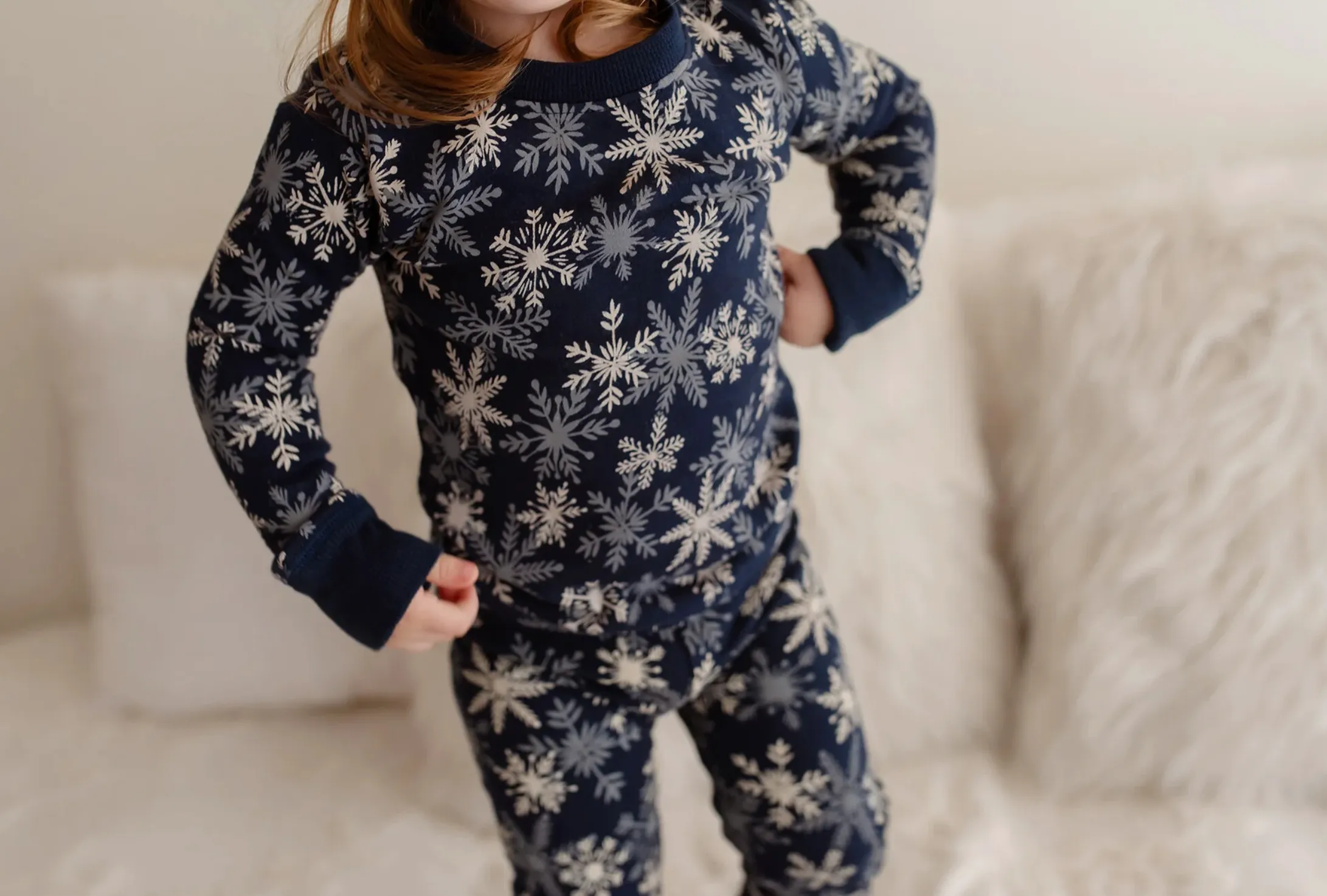 Kids' Organic Holiday PJ & Cap Set