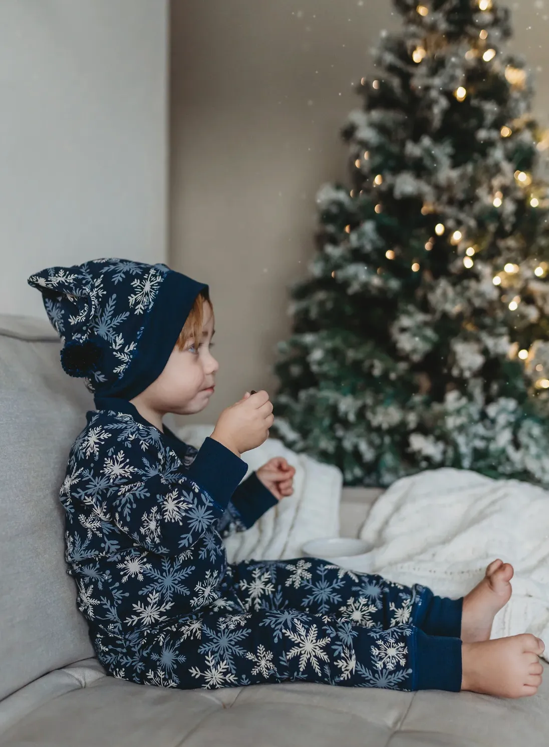 Kids' Organic Holiday PJ & Cap Set