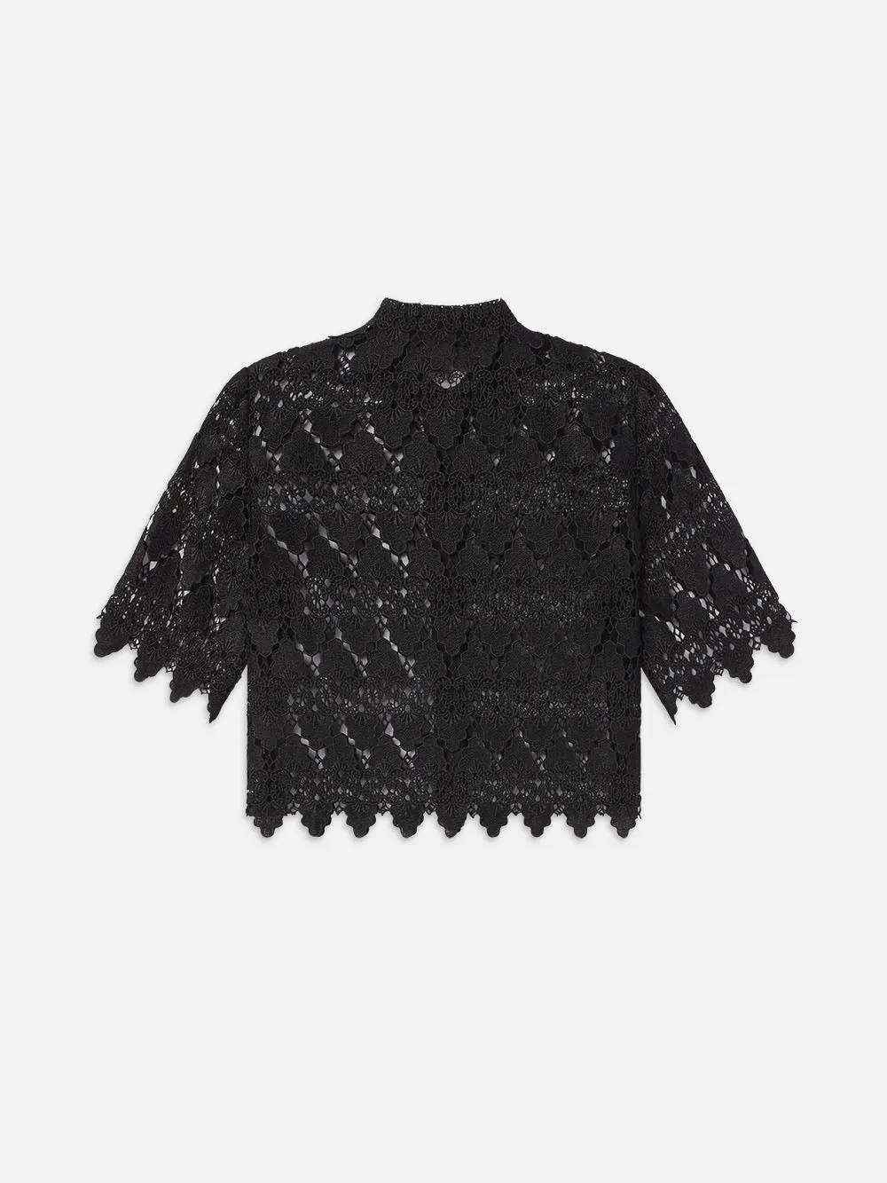 Lace Button Up Shirt -- Black