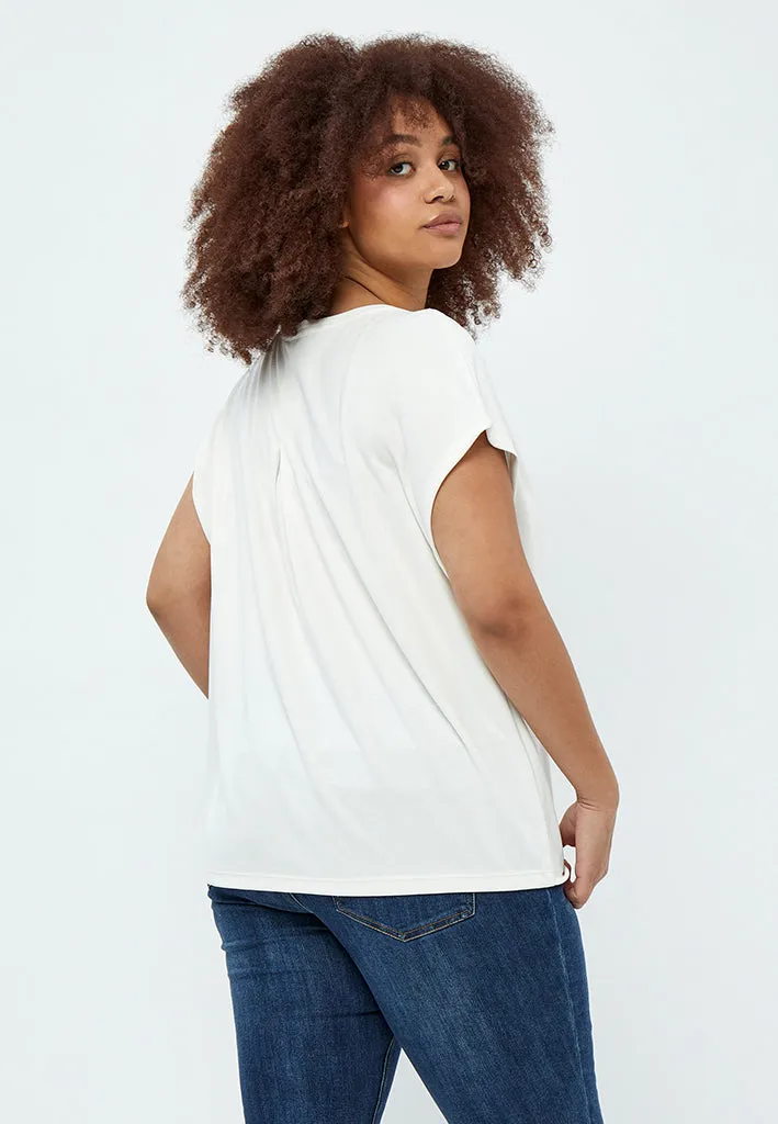 Lana V-Neck Cap Sleeve T-Shirt Curve - Sandshell