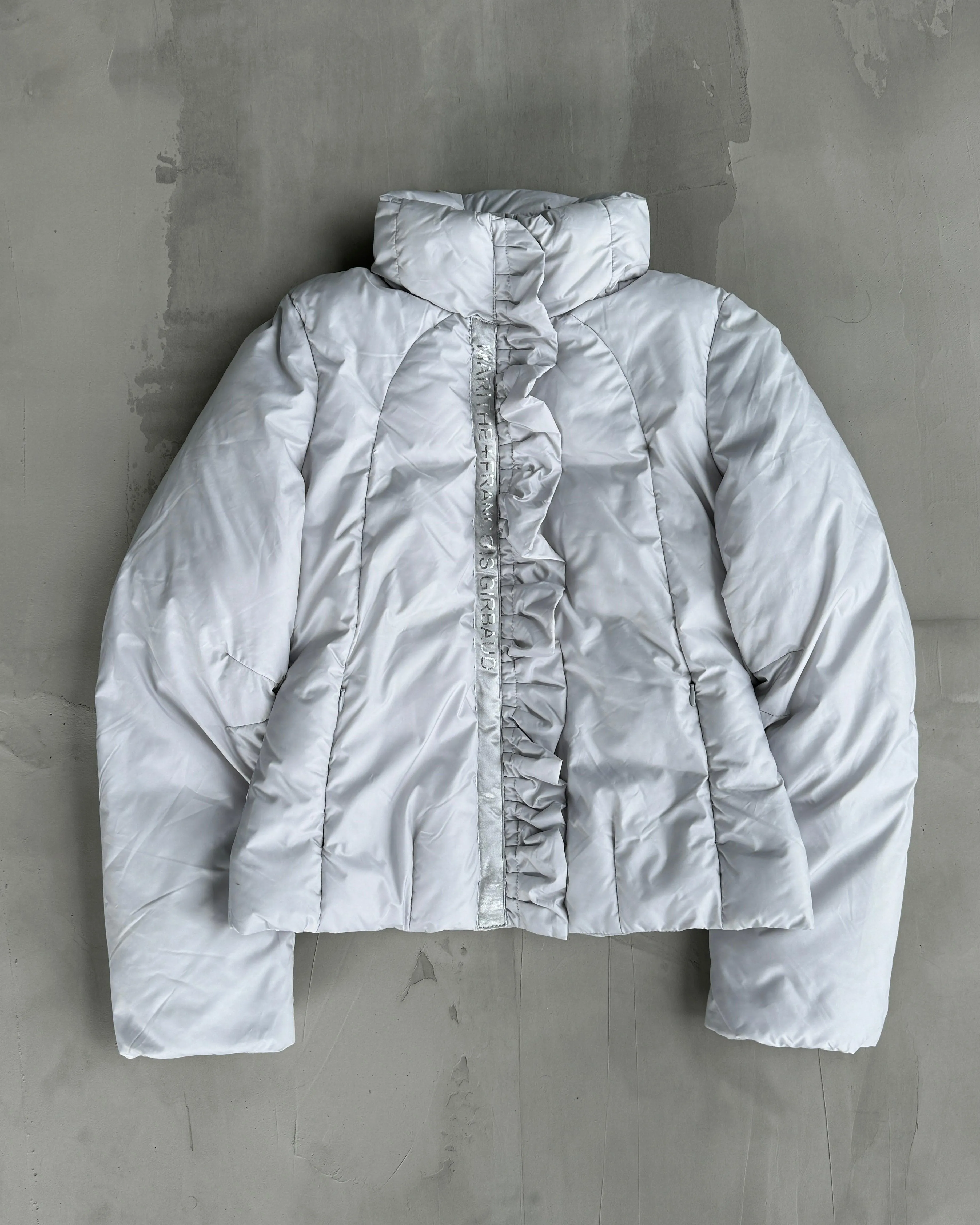 MARITHE FRANCOIS GIRBAUD MFG SILVER PUFFER JACKET - S