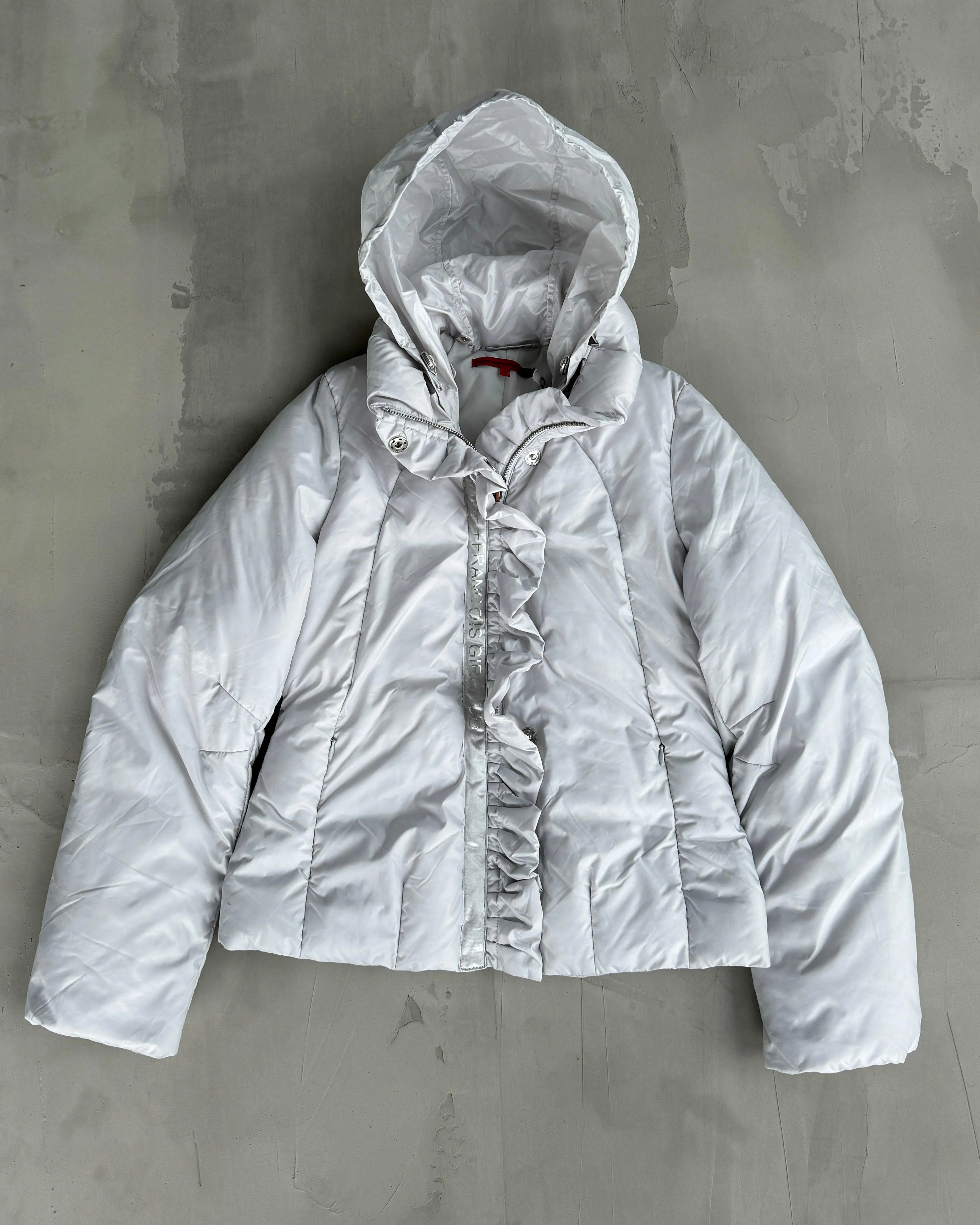 MARITHE FRANCOIS GIRBAUD MFG SILVER PUFFER JACKET - S