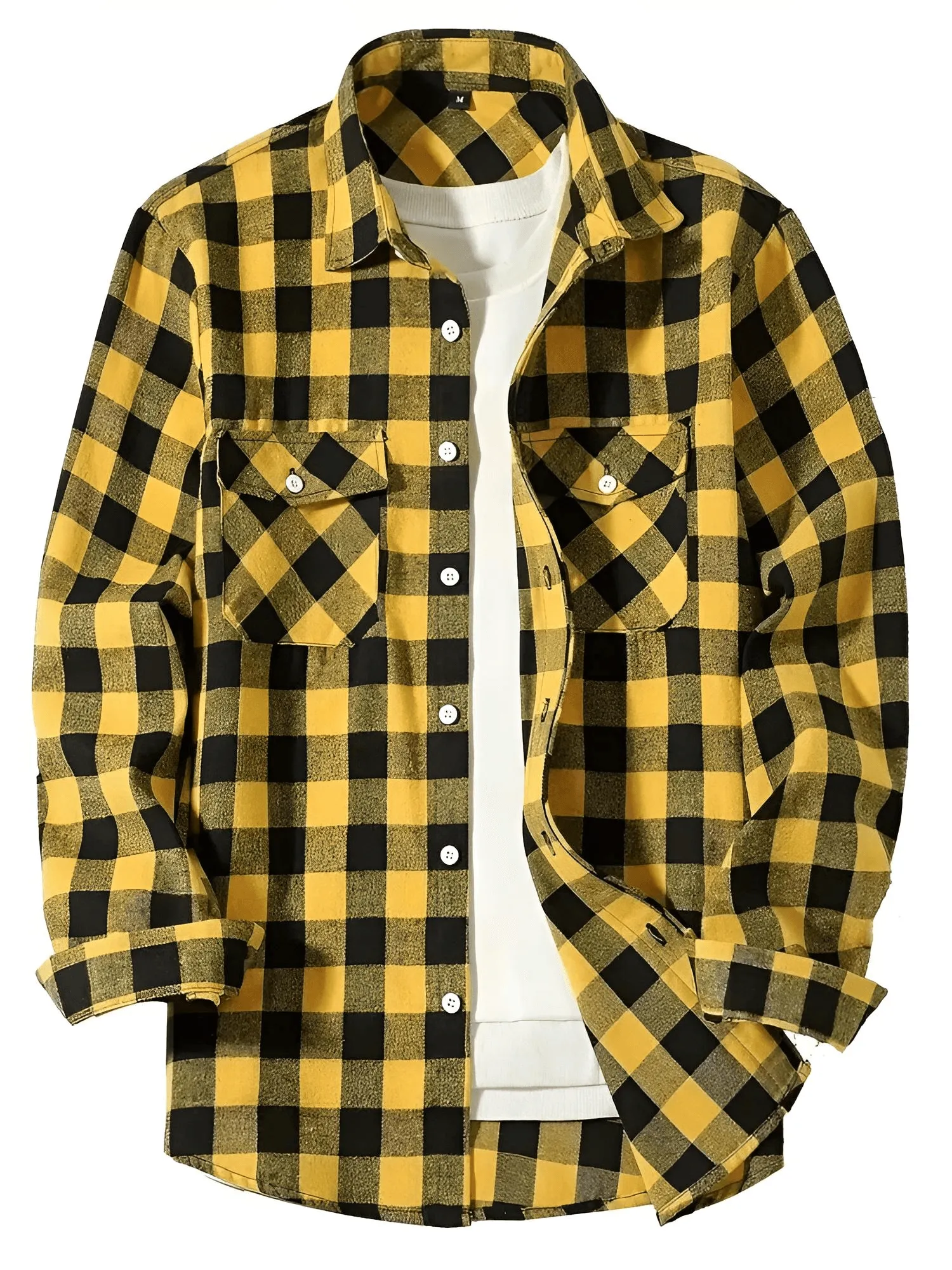 Men's Long Sleeve Plaid Checkered Shirt