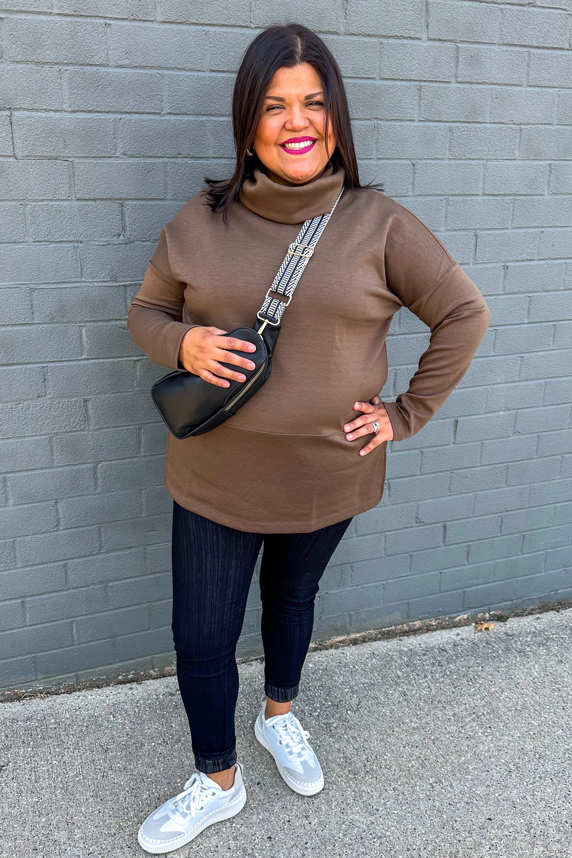 Mocha Cozy Cowl Neck Pullover