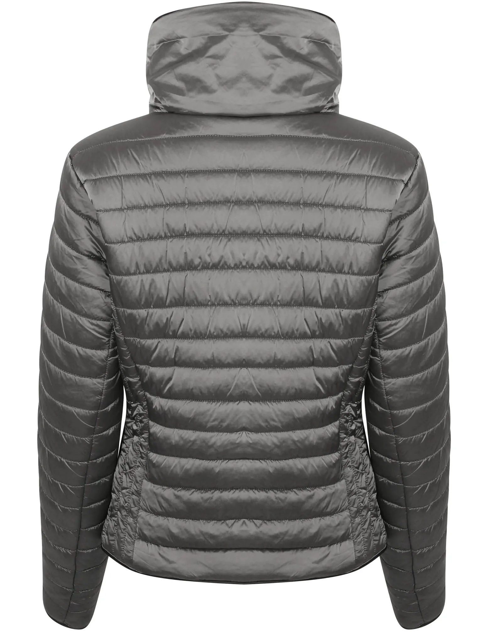 Nolanne Metallic Funnel Neck Quilted Jacket in Silver - Tokyo Laundry