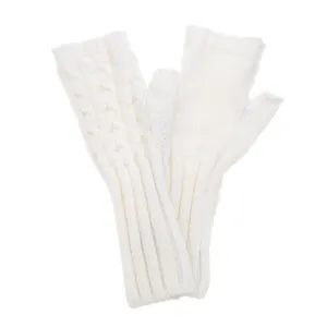 Park Lane Fingerless Gloves Winter White