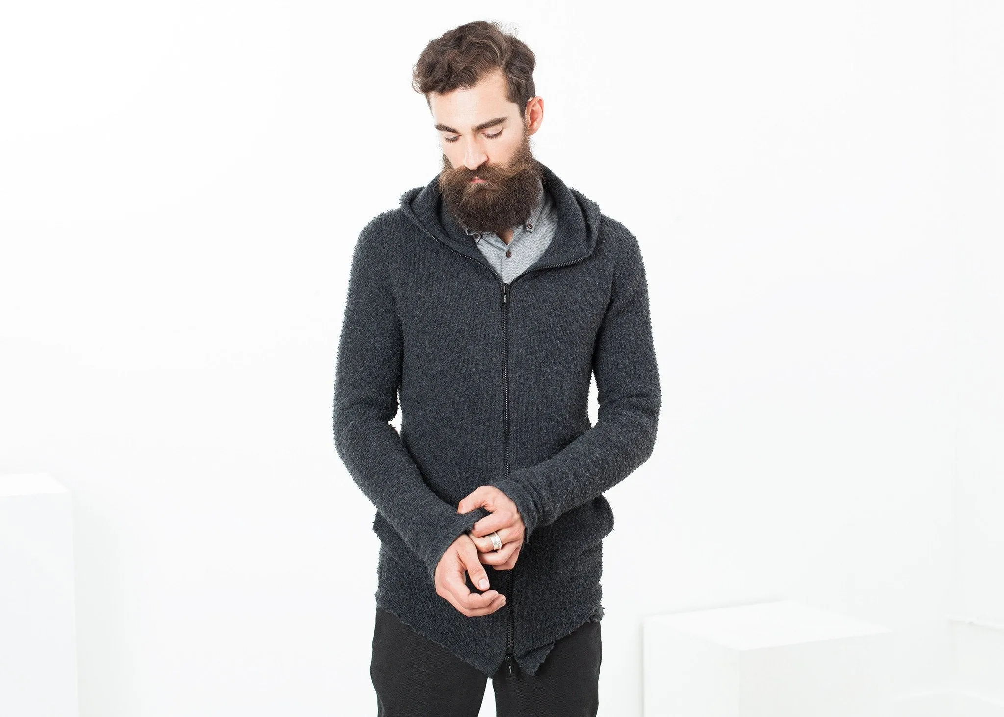 Pill Zip Sweater in Anthracite