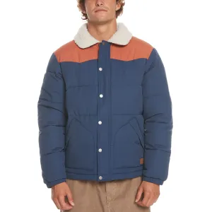 Quiksilver Mens The Puffer Sherpa Collar Padded Jacket - Naval Academy