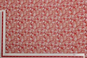 Red Brush Stroke Floral Printed  Fabric