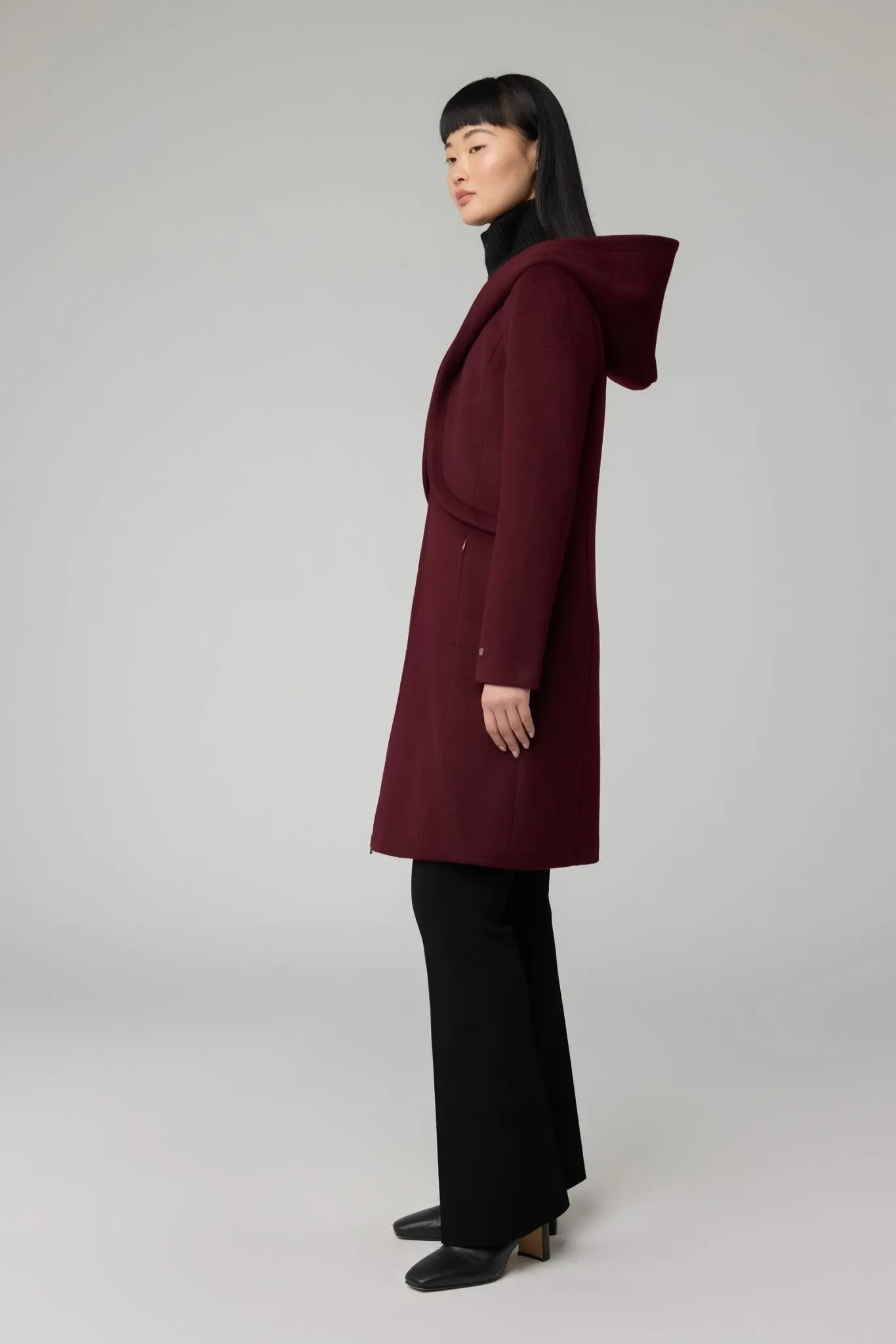 SOIA&KYO CARA - Slim-Fit Wool Coat With Hood