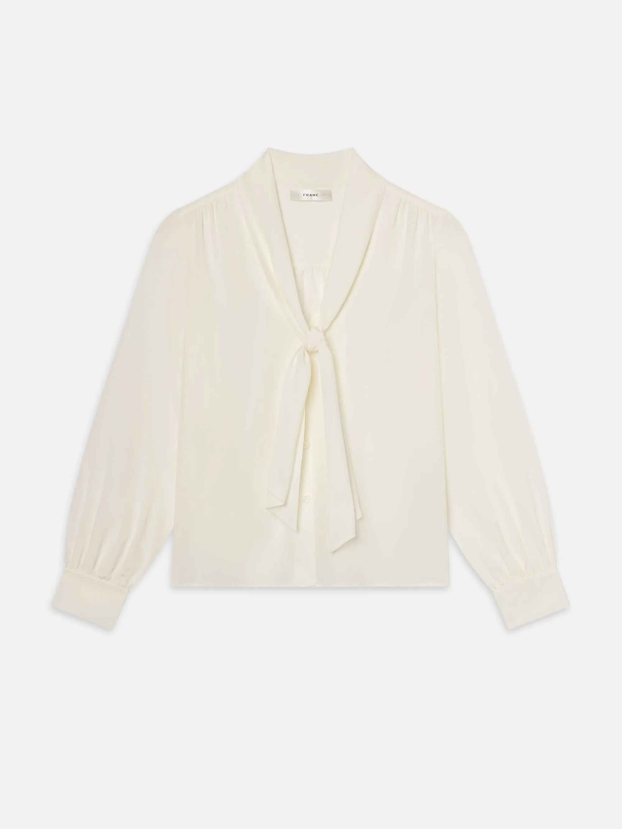 The Silk Tie Blouse -- Cream