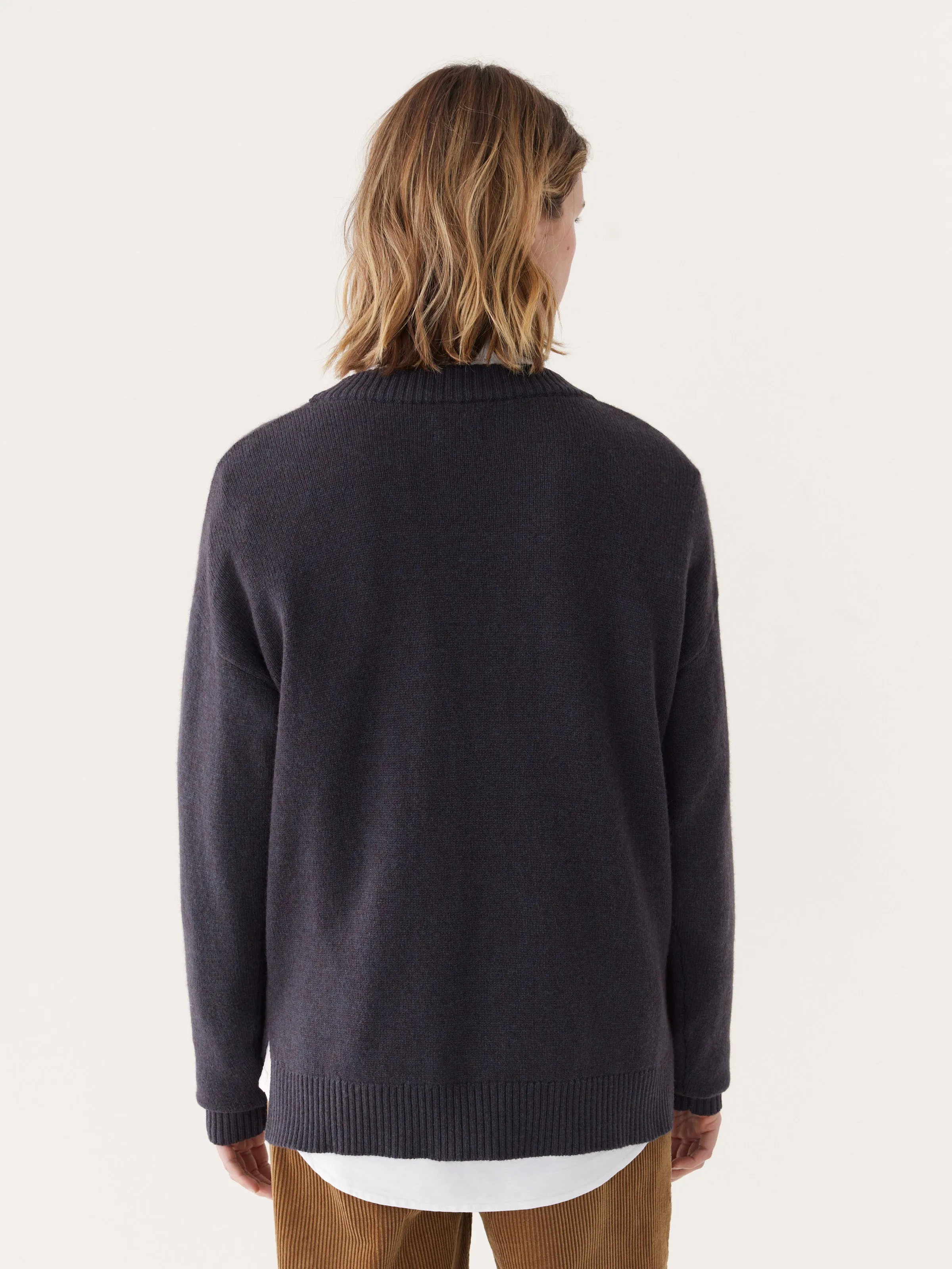 The Yak Wool Tunic Sweater in Navy