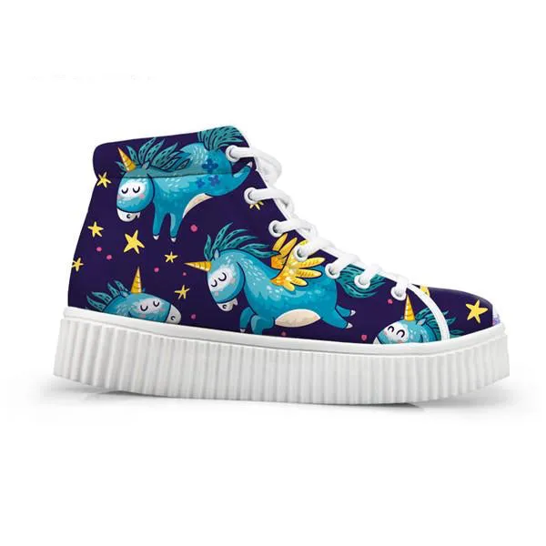 Unicorn Wedge High Tops