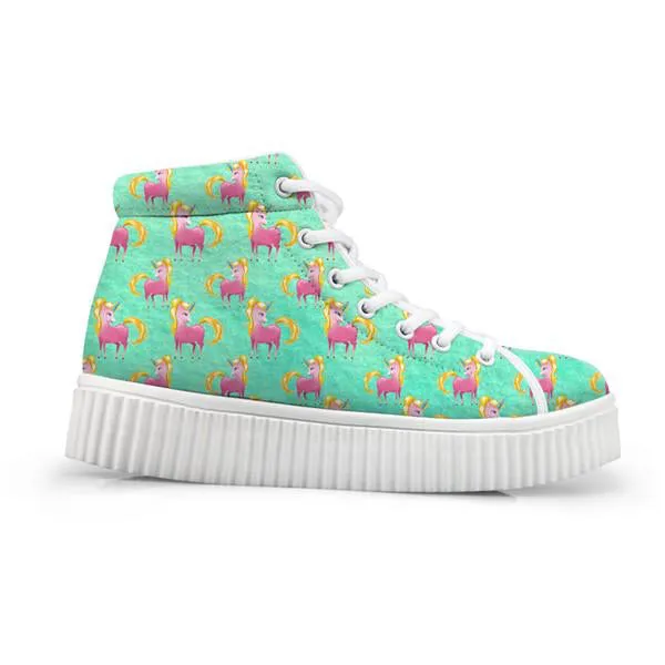 Unicorn Wedge High Tops