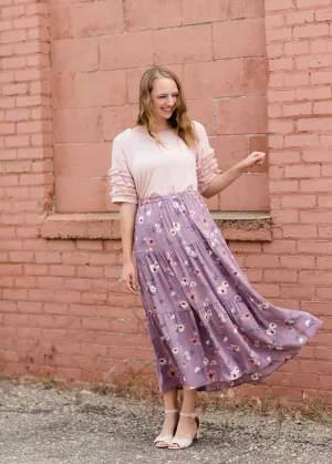 Vintage Tiered Floral Maxi Skirt