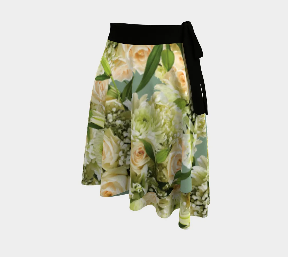 Wedding Flowers 2 Wrap Skirt